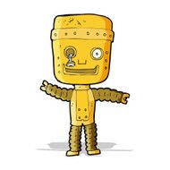 cartoon funny gold robot N3