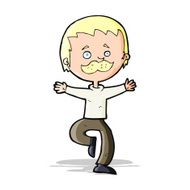 cartoon dancing man with mustache N4