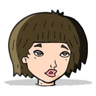 cartoon bored looking woman N6