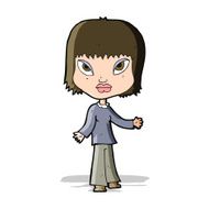 cartoon woman with open arms N31