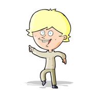 cartoon happy pointing man N7