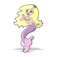 cartoon pretty mermaid N18