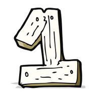 cartoon wooden number one N4