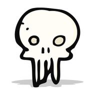 cartoon spooky skull symbol N10