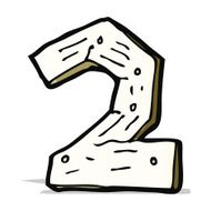 cartoon wooden number N28