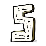 cartoon wooden number N30