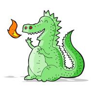 cartoon fire breathing dragon N10