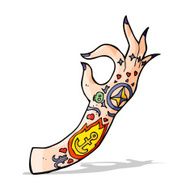 cartoon tattoo arm N7