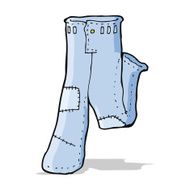 cartoon patched old jeans N11