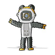cartoon deep sea diver N10