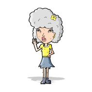 Cartoon Woman Waving N106