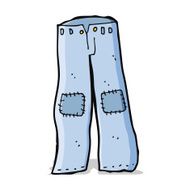 cartoon patched old jeans N12