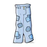cartoon patched old jeans N13