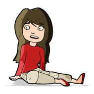 cartoon girl sitting on floor N5