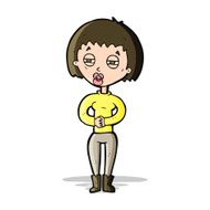 cartoon tired woman N12