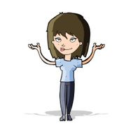 cartoon woman shrugging N24