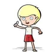 cartoon boy giving thumbs up symbol N9
