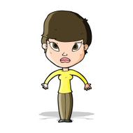 cartoon woman shrugging shoulders N172