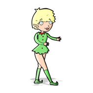 cartoon christmas elf woman N5
