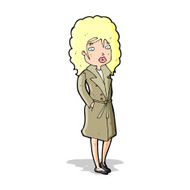 cartoon woman in trench coat N10