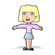cartoon excited woman N50