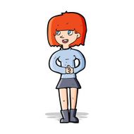 cartoon friendly woman N29