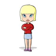 cartoon woman with crossed arms N16