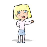 cartoon friendly woman waving N19