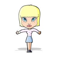cartoon woman shrugging N25