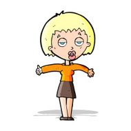 cartoon bored woman N14