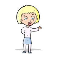 cartoon bored woman N15