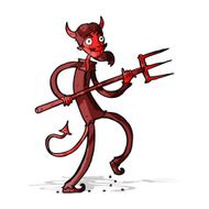 Cartoon Devil With Pitchfork N15