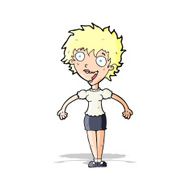 cartoon excited woman N52