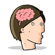 cartoon man with brain symbol N8