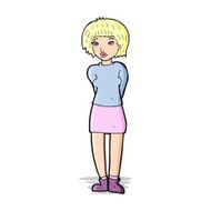 cartoon shy woman N17