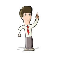 cartoon friendly man with idea N5