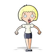 cartoon confused woman shrugging shoulders N4