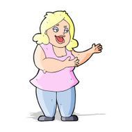 cartoon happy fat woman N4