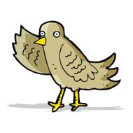 cartoon waving bird N10