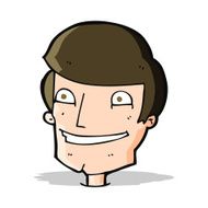 cartoon grinning man N35