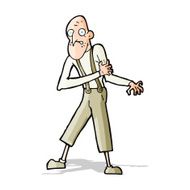cartoon old man having heart attack N3