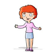 cartoon confused woman N59