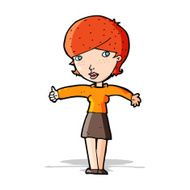 cartoon woman giving thumbs up symbol N22
