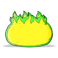 cartoon green halloween fire border N2
