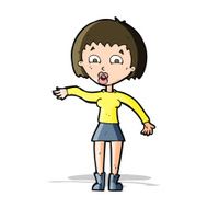 cartoon surprised woman N87