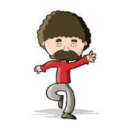 cartoon mustache man disco dancing N5