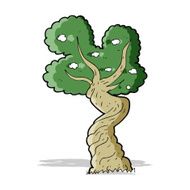 cartoon twisted old tree N3