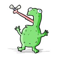 cartoon frog catching fly N6