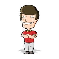 cartoon grinning man N36