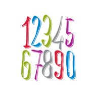 Calligraphic numbers vector numeration N2